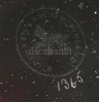 Riihimaen Lasi Oy Finland jelzésű fújt váza, oladalán karcolásokkal, m: 16 cm