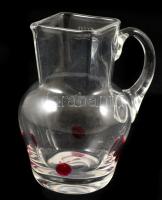 Piros pöttyös fújt kiöntő (2 db), jelzett (1142), m:11,5 cm