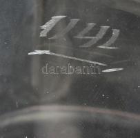 Piros pöttyös fújt kiöntő (2 db), jelzett (1142), m:11,5 cm