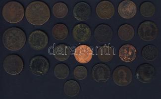 Ausztria/magyar verdejel kis tétel 1800-1860. 5/10Kr (1x) + 1/2Kr (6x) 2klf típusban + 1Kr (17x) 4kl...