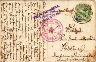 1915 Budapest II. Margit körút, háttérben a Rózsadomb, villamosok, Margit Park Kávéház + "Fasor...