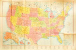 Az Egyesült Államok térképe, 50 State Map of the Unitd States of America. 1:4000000, Rand McNally & Co., hajtott, 132×88 cm