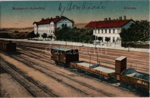 1921 Budapest XI. Kelenföld vasútállomás, tehervonatok, vagonok
