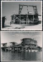 1943-1948 Hódmezővásárhely, szivattyútelep építése, 11 db fotó, 6×9 és 8×11 cm