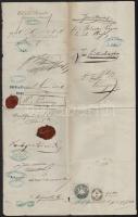 1869 Okmány osztrák 6Fl + 75kr +50kr illetékbélyeggel klf kiadásokkal
