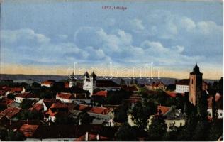 1917 Léva, Levice; látkép az izraelita templommal, zsinagóga. Kiadja Schulcz Ignác / general view with synagogue (EK)