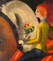 Klie Zoltán (1897-1992): Vágtató szerelmesek. Olaj, vászon, jelzett, restaurált, 50×60 cm