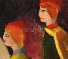 Klie Zoltán (1897-1992): Vágtató szerelmesek. Olaj, vászon, jelzett, restaurált, 50×60 cm