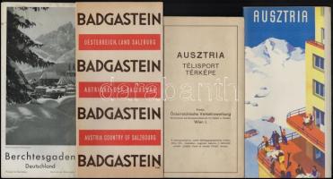 cca 1930-1940 Osztrák és német utazási prospektusok (Asuztria, Műnchen, Nürnberg, stb.), 8 db