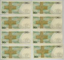 Lengyelország 1975. 50Zl (8x) közte 3db sorszámkövető és több közeli sorszám T:II
Poland 1975. 50 Z...