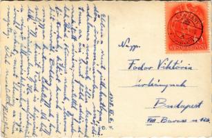 1938 Párkány, Parkan, Stúrovo; mozaiklap: híd, Esztergomi bazilika, izraelita templom, zsinagóga, or...