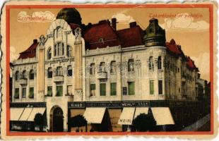 1921 Szombathely, Takarékpénztár palotája, Márton, Meinl Gyula, Fischer üzlete, kiadó üzlethelyiség (EK)