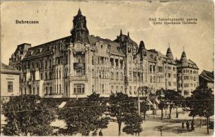 1917 Debrecen, Első Takarékpénztár palotája, Kontsek Kornél üzlete. Kiadja Aczél Henrik (EK)