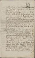 1868 Teljes okmány  1858-as 20Fl  + 10 Fl + 4x 50kr illetékbélyeggel
