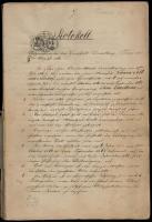 1862 Teljes protocoll, 60 oldalas okmány 3x20FL + 4x10Fl + 1Fl +  22x30kr + 20x6kr 2x5kr illetékbély...