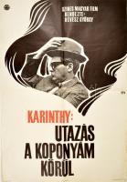 1970 Karinthy: Utazás a koponyám körül című, Révész György által rendezett film plakátja, Latinovits Zoltán főszereplésével, hajtott, szélén kis sérülésekkel, 57×82 cm