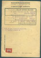1928. Magyar földhitelintézet tartozási könyv