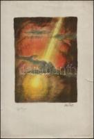 Abel Pann (1883-1963) És Isten megteremté a fényt Litográfia, papír 28x20 cm Jelzett. / Lithography. Signed.