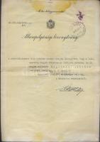 1940 állampolgársági bizonyítvány izraelita személy részére