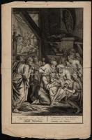 Bernard Picart 1673-1733): Krisztus körülmetélése. Rézmetszet. Jelzett a dúcon. / Circumcision of Christ. Engraving. With mark of repair. 22x35 cm