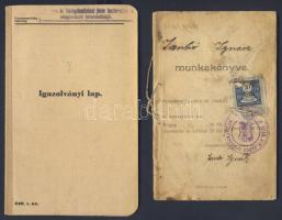 1912, 1937 Munkakönyv, Igazolványi lap