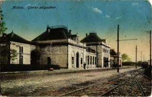 1918 Miskolc, Gömöri pályaudvar, vasútállomás, villamos (EM)