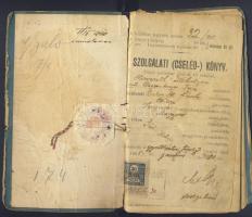 1905 Szolgálati és cselédkönyv, Magyar Posta és Távirdai altisztek kitöltetelen tagsági könyve