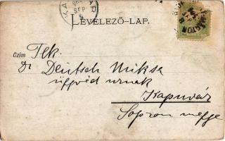 1904 Pannonhalma, Győrszentmárton; Pannonhalmi apátság kelet felől, várkapu, várudvar. Gündel Blanka...