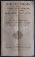 1804 Mária Terézia rendeletei a kereskedői hajózásról magyar nyelven 100 oldal