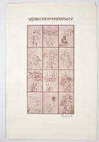 Szerelmem-természet. Esztergom, 1988, Kontakta. 10 db Töreky Ferenc-grafikák, mappába rendezve