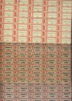 135 db használatlan ajánlási ragjegy a negyvenes évekből ívdarabokban