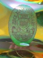 Zsolnay eozin mázas bikafejes ivócsanak, jelzett, hibátlan, m:12 cm, 12×13 cm