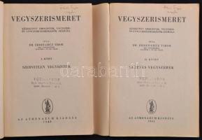 Erdey-Grúz Tibor: Vegyszerismeret. 1-2. köt. Bp., 1943, Athenaeum. Kicsit kopott, részben elváló pap...