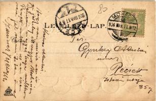 1906 Mohács, Perényiné a mohácsi csatatéren. Kiadja Weiser Miksa 9503. Szőlős dombornyomott szecessz...