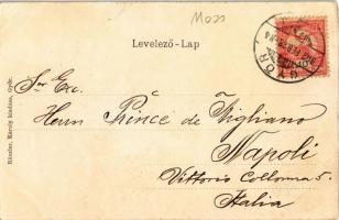 1902 Győr, M. kir. állami főreáliskola. Kiadja Röszler Károly. Magyar zászlós litho keret / Hungaria...