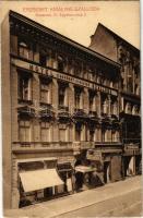 Budapest V. Erzsébet királyné szálloda, Moreno Henrik angol-francia maradék áruháza. Egyetem utca 5. (EB)