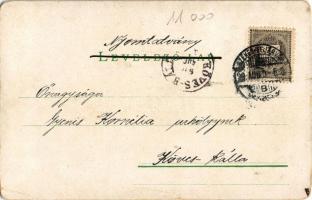 1899 Székesfehérvár, Korcsolya pálya, jégkorcsolyázók, téli sport. Kiadja Kaufman F. 14. sz. Art Nou...