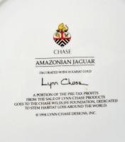 Jaguáros dísztányér, matricás, jelzett, apró kopásokkal, d: 31,5 cm