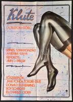 1983 Andor András (1952-): Klute (A telefon-görl) amerikai film plakát, főszerepben: Jane Fonda, Donald Sutherland, Roy Scheider, hajtogatva, jó állapotban, 56x78 cm