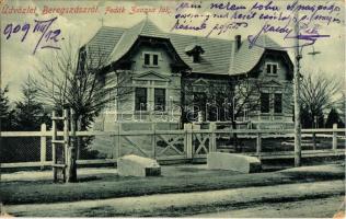 1909 Beregszász, Berehove; Fedák Zsazsa lak. W. L. Bp. 6049. / villa (EK)