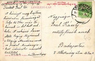 1913 Beregszász, Berehove; Vérke folyó. W. L. Bp. 6093. Kiadja Auer K. és Kovács K. / Verke riverban...