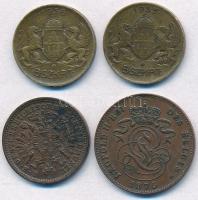 Vegyes: Belgium 1875. 2c Br + Ausztria 1885. 1kr Cu + Magyarország 1936. "BSZKRT - Kisszakaszje...