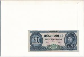 1980. 20Ft nagyalakú bélyeges borítékban, pecsételt 1970. Felszabadulás (i.) bélyeg blokkal T:I