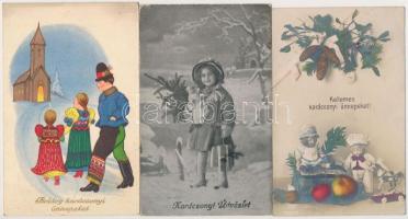 44 db RÉGI karácsonyi üdvözlő képeslap / 44 pre-1945 Christmas greeting postcards