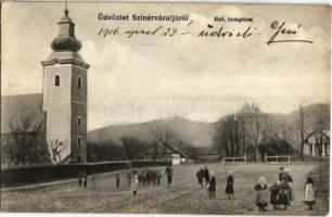 1916 Szinérváralja, Seini; Református templom. Kiadja Markovits Jenő / Calvinist church