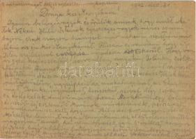 1942 Berkovits Andor zsidó 291/33 KMSZ (közérdekű munkaszolgálatos) levele feleségének Berkovits And...