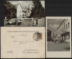 cca 1900-1960 Vegyes kecskeméti képeslapok és dokumentumok, 5 db