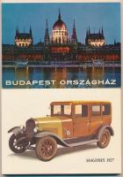 4 db MODERN magyar képeslapfüzet (egy tok nélkül) összesen 65 lappal: Lepkék, Miniatúrák, Budapesti Országház, automobilok / 4 modern Hungarian postcard booklets (one without case) with 65 postcards alltogether: butterflies, miniatures, Parliament, automobiles