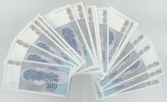 Jugoszlávia 1992. 100D (51x) sorszámkövetők "AG 7511948 - AG 751198" T:I,I-
Yugoslavia 19...