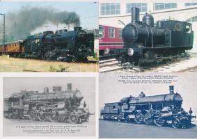 8 db MODERN magyar gőzmozdony, vasút motívumlap / 8 modern Hungarian railway motive postcards with locomotives